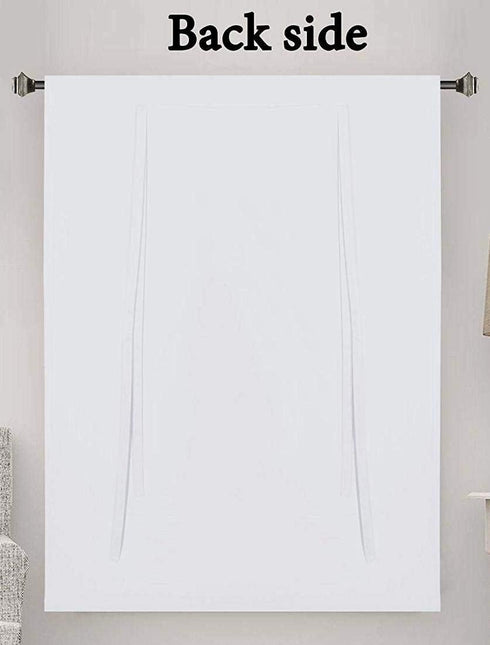 Tiny Break 100% Cotton Tie Up Shade - Moderate Room Darkening Rod Pocket Window Drapes - 42" Wide by 63" Long, White, 1 Panel...
