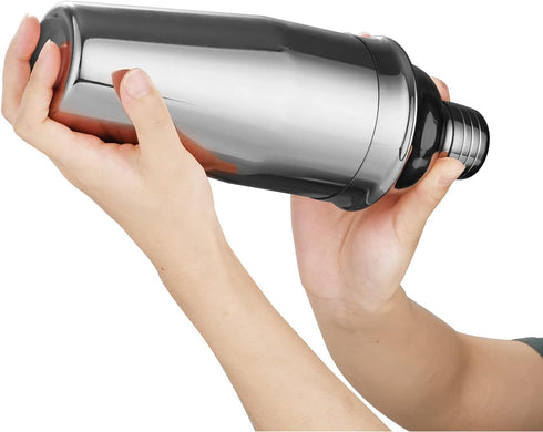 Cocktail Shaker with Double Measuring Jigger,18/8 Stainless Steel 24oz Martini Shaker Set,Drink Shaker Built-In Strainer,Bartender Kit. (Black)...