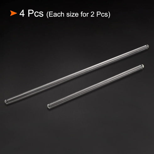 MECCANIXITY 3.3 Borosilicate Glass Stick 7.87" 11.81" Length Stir Rod Mixing Tools with Both Ends Round for Lab Kitchen Science 4in2 Sets...