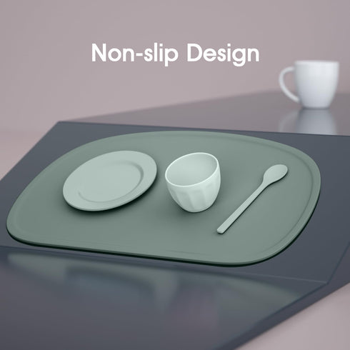 Cuddle Campus Set of 3 Silicone Placemats with Raised Edges for Kids,Toddlers,Babies, Non-Slip Dinning Table Mat, Baby Eating Mat, Food Mat...