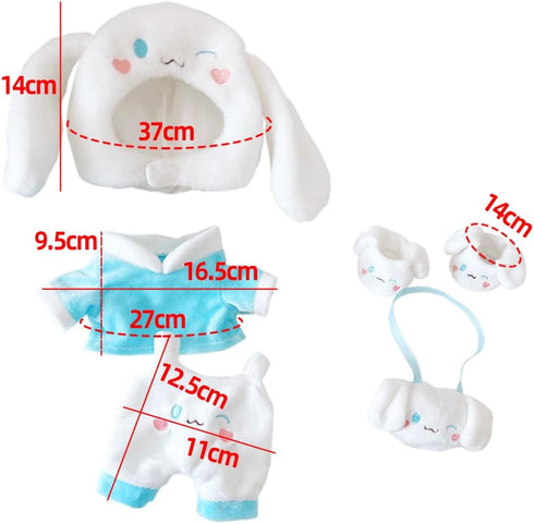 niannyyhouse Doll Dressup 7.8in/20cm Plush Doll Clothes Blue Dog Suit Stuffed Figures Toys Accessories...