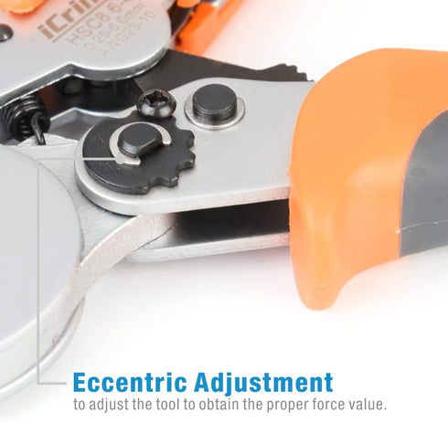 iCrimp Square Self-Adjustable Crimping Tools for AWG23-10 Bootlace End-Sleeves Ferrule, Ratcheting Wire Crimping Plier...