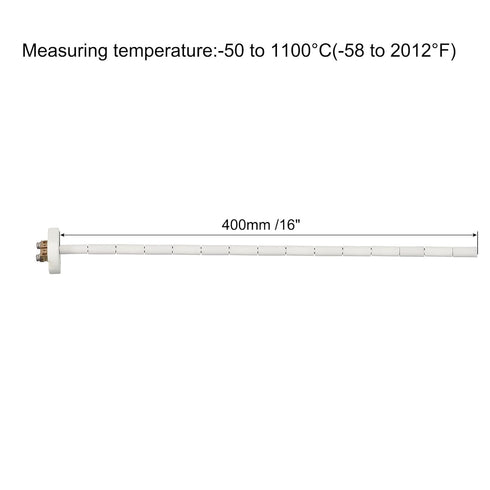 MECCANIXITY 16" K Type Ceramic Kiln Furnace Probe Thermocouple Sensor for Muffle Furnace Oven, High Temperature -50 to 1100°C 1.5x400mm...