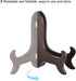 uxcell 10" Easel Plate Holder, Wooden Folding Display Stand Brown for Decorative Picture Frame...