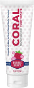 Coral Nano Silver Bubble Berry Kids Toothpaste, Natural Fluoride Free Teeth Whitening Toothpaste, Coral Calcium Nano Silver Infused SLS Free - 4 O...