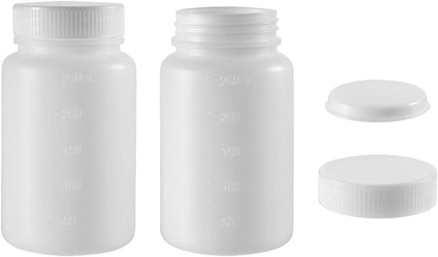 uxcell Plastic Lab Chemical Reagent Bottle 250ml/8.5oz Wide Mouth Sample Sealing Liquid Storage Container 2pcs...