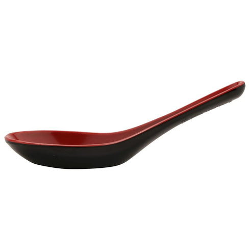 G.E.T. 6026-RB Red/Black 0.6 oz. Soup Spoon, Break Resistant Dishwasher Safe Melamine Plastic, Fuji Collection (Pack of 12)...