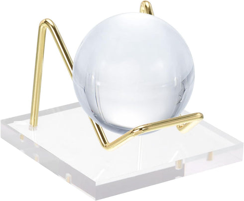 PATIKIL 3" x 3" x 2" Acrylic Display Stands, Display Easel Holder Metal Arm Crystal Display Stand for Mineral Gemstone Style 2, Clear...