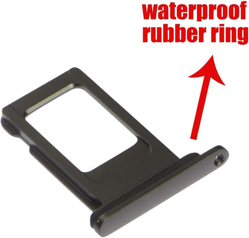 SIM Card Tray Holder Slot Replacement for iPhone 11 Pro and iPhone 11 Pro Max (Space Gray/Black) with Waterproof Rubber Ring and Eject Pin (Single...
