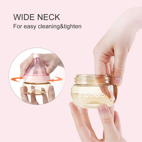 Baby Bottles for Newborn Baby PPSU Anti Colic Infant Bottles Wide Neck Breast-Like Nipple Slow Flow Breastfeeding Toddler Bottles-2pack (2.5 oz/pc...