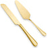Wedding Cake Knife and Server Set, Gold Stainless Steel Cake Pie Serving Set Gift Cake Cutting Set for Wedding, Birthday, Parties and Events...