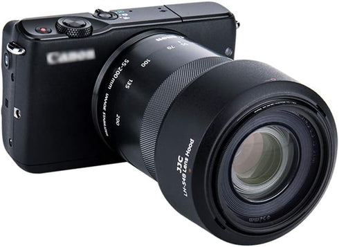 JJC Bayonet Dedicated Lens Hood Shade for Canon EF-M 55-200mm f/4.5-6.3 is STM Lens on Canon EOS M50 M100 Mirrorless Camera, Replaces Canon ET-54B...