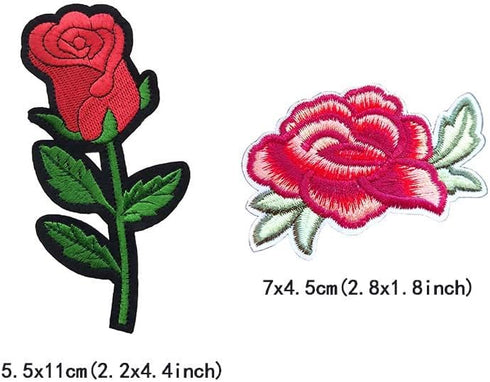 Qingxi Charm 24pcs Assorted Flowers Sewing on/Iron on Embroidered Patches Clothes Dress Hat Pants Shoes Curtain Bag Wallet Sewing Decorating DIY C...