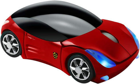 2.4GHz Wireless Mouse Cool 3D Sport Car Shape Ergonomic Optical Mice with USB Receiver for PC Laptop Computer Women Small Hands (Red)...