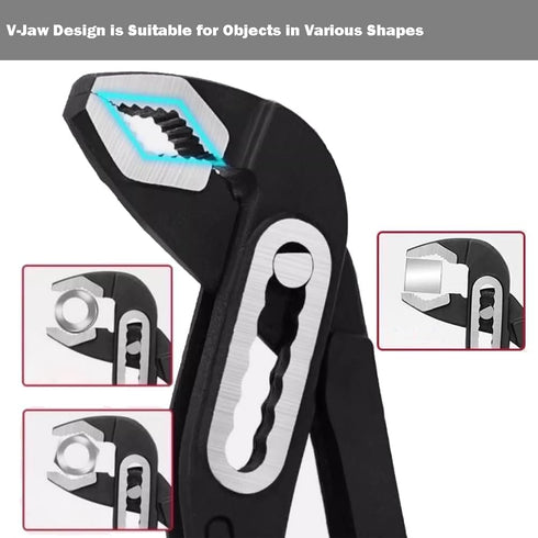 Water Pump Pliers,8” V-Jaw Slip Joint Pliers,Groove Joint Pliers for Home Repair...