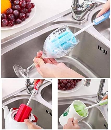 3Pcs Sponge Cleaning Brush Cleaner Adjustable Bottle Scrubber with Long Handle Washing Cleaning Brushes Multi-Function Kitchen Cleaning Tools for ...
