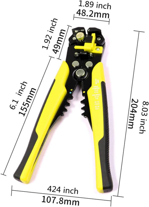 szhdxsy Wire Stripper, Wire Stripping Tool?Cutting Pliers Tool?Wire Crimping Tool, Self-Adjusting 8" Stripping/Crimping 10-24 AWG (0.2~6.0mm²) Mul...