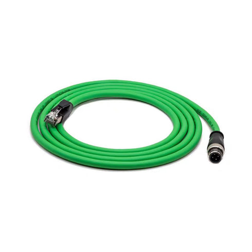 M12 to RJ45 Industrial Ethernet Cable,Automation Systems Interconnect M12 4 Pin D Code Male to RJ45 Male Shielded Cable Assembly, Cat5e SFTP 24 AW...