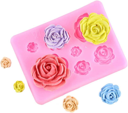 Silicone Rose Mold Non-stick BPA-free baking candy Silicone Jelly pudding Candy Mold Baking appliance Set Ice Cube tray Chocolate candy mold Kit W...
