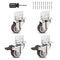 Heavy Duty Casters Set of 4 with Brake,L-Shape Side Mount TPR Plate Caster Wheels Replacement for Baby Bed, Carts Trolley, Kitchen Cabinet, Furnit...