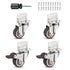 Heavy Duty Casters Set of 4 with Brake,L-Shape Side Mount TPR Plate Caster Wheels Replacement for Baby Bed, Carts Trolley, Kitchen Cabinet, Furnit...
