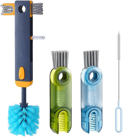 4in1 Water Bottle Cleaner Brush,Cup Lid Gap Cleaning Brush Set with Straw Cleaner Brush,Kitchen Bottle Brushes for Cleaning Tumbler Kitchen Dish B...