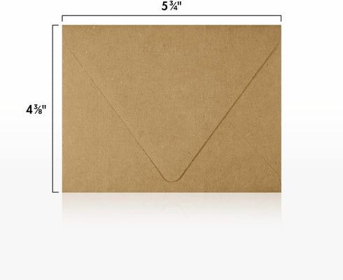 A2 Contour Flap Envelopes (4 3/8 x 5 3/4) - 70lb. 100% Recycled, Grocery Bag Brown (50 Qty.) | Perfect for RSVP Cards, Invitations, Announcements ...