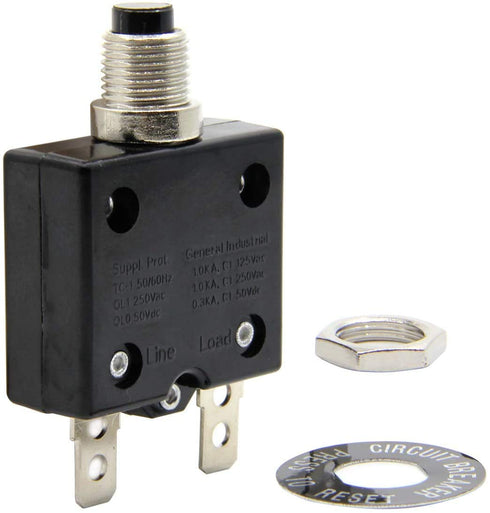 5PCS 125-250V AC 50V DC Push Button L1 Series Manual Reset Thermal Circuit Breaker 5A...