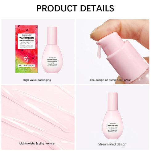 Watermelon Niacinamide Moisturize Serum for Face Skin Care, Hydrating & Brighten with Hyaluronic Acid, Glycerin and Vitamin E, Lightweight Facial ...