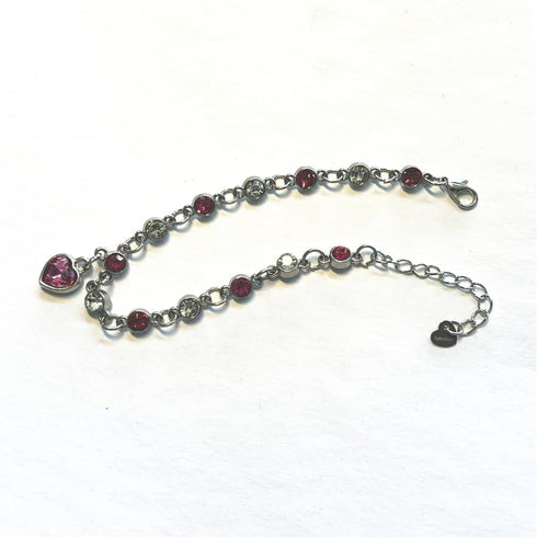 White Gold Plated Ocean Heart Charm Link Bracelet for Women Crystal Glass Heart Dainty Chain Simple Jewelry Gifts...