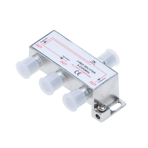 Cables Direct Online 3 Way Bi-Directional 5-2300 MHz Indoor and Outdoor Waterproof Coaxial Antenna Splitter for RG6 RG59 Coax Cable Satellite HDTV...