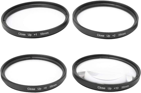 Optical Glass Macro Close Up Filters, Macro Lens Filter Kit +1/+2/+4/+10 Lens Filter, Macro Filter 58mm Closeup Macro Filter Set......