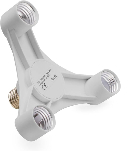 E26 E27 3 in 1 LED Light Bulbs Socket Adapter, 3 Way Standard Lamp Holder Splitter Converter for Home Commercial Lighting (Paws_3)...