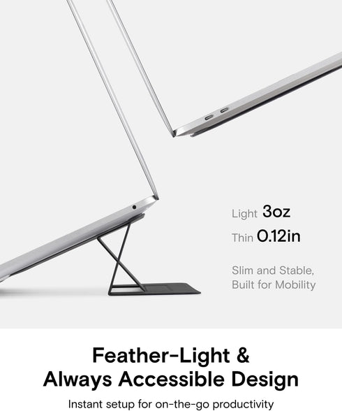 MOFT Invisible Slim Laptop Stand, Adhesive and Reusable, Adjustable Perfect Viewing Angles, Compatible with Laptops Up to 15.6", Grey...