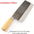 2 Pack Kitchen Knife Handle Replacement Wooden Round Grip for Chinese Chef's Knives Vegetable Meat Cleaver Bone Chopper Japanese Cutter Repair Sca...
