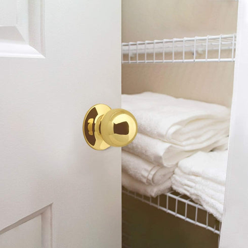 Design House 782912 Ball Passage Hall and Closet Door Knob, Polished Brass...