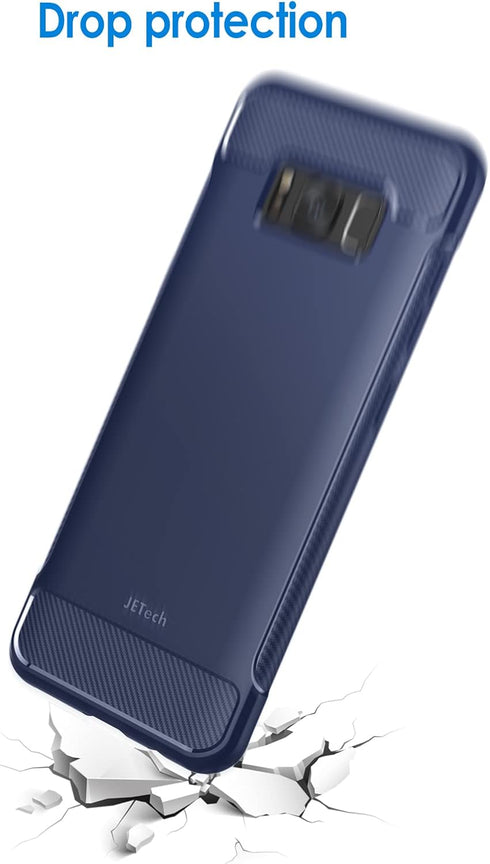 JETech Slim Fit Case for Samsung Galaxy S8, Thin Phone Cover with Shock-Absorption and Carbon Fiber Design (Blue)...