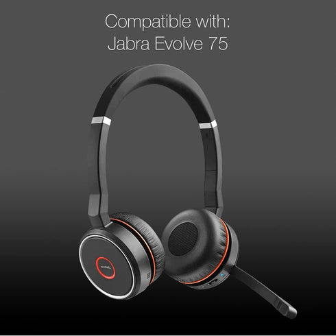 Ear Pad Cushions for Jabra Evolve 75 Wireless Bluetooth Headset, 2pk Spare Leatherette Replacement Cushions for Jabra 75 Evolve and Jabra Evolve P...