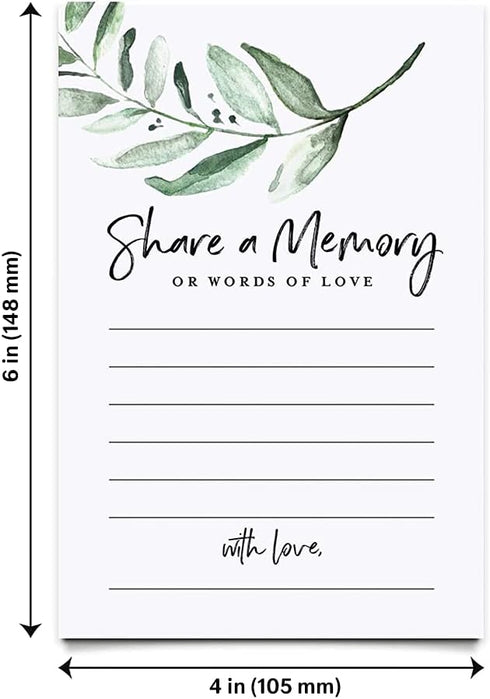 Bliss Collections Share a Memory Cards, Rustic Greenery, Cards for Weddings, Showers, Birthdays, Celebration of Life, Funeral, Retirement, Going A...