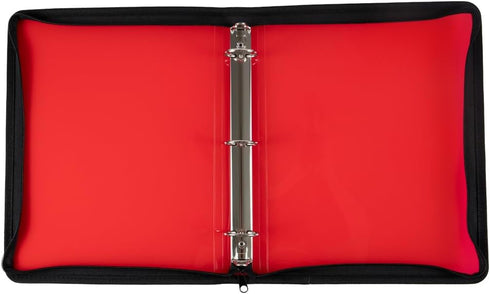 JAM PAPER Plastic Zipper 1.5 inch Binder - Red 3 Ring Binder - Sold Individually...