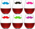 Furimuk 18 Pieces Valentine's Day Silicone Drink Markers Wine Glass Markers Beard Lip Shape Wine Charms Identifier for Christmas New Year Party Wi...