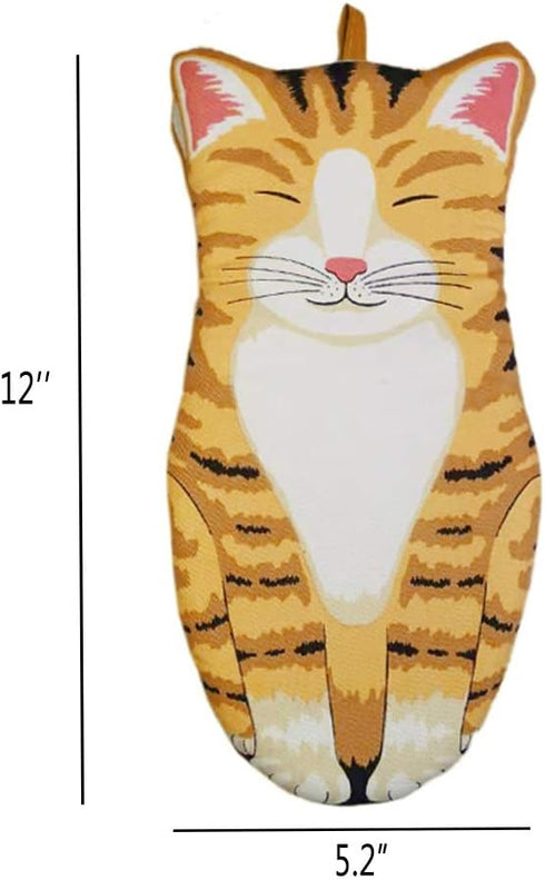 Oven Mitts Kitchen Cooking Baking Heat Resistant Cat Glove, 1 Pair Cat...