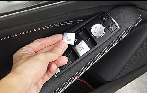 MAXDOOL 14 Pieces Car Window Glass Lift Button Trim Cover Sticker for Mercedes Benz A/B/C(W204)/E(W212)/GLA/CLA/GLK/GL/ML/GLE-Class...