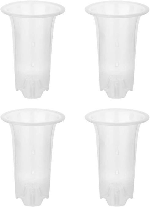 Beautyflier 6” Pack of 4 Clear Flower Pot Planter Plastic Orchid Pot with Holes Tall Plant Pots for Home Office Desk Garden Flower Shop Decoration...