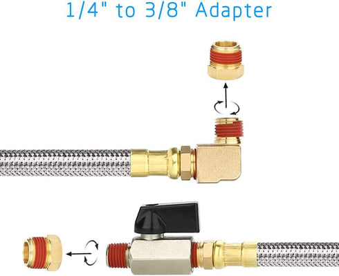 FUNTECK Extended Tank Drain Valve Assembly Kit for Air Compressor with 1/4 or 3/8 inch NPT Drain Valve...