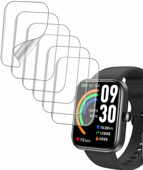 Screen Protector Compatible with TOZO S3 1.83” Smart watch (Answer/Make Calls), Soft TPU, 6 pieces, Bubble Self-healing...