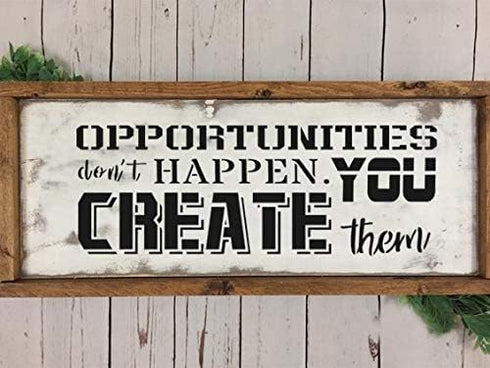 CrafTreat Stencils for Painting on Wood, Canvas, Paper, Fabric, Floor, Wall and Tile - Motivational Quotes Bundle - 5Pcs - Size: 6x6 Inches Each -...