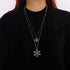Crystal Double Snow Flake Pendant Long Necklace for Women Sweater Chain Necklace Choker Adjustable Elegant Jewelry Rhinestone Accessories Dressy C...