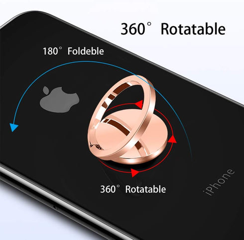 Ultra Slim Phone Ring Holder, Tomorotec Thin Cell Phone Ring Stand for Magnetic Car Mount with Black Car Mount Hook - for iPhone X XR XS 8 7 Plus ...