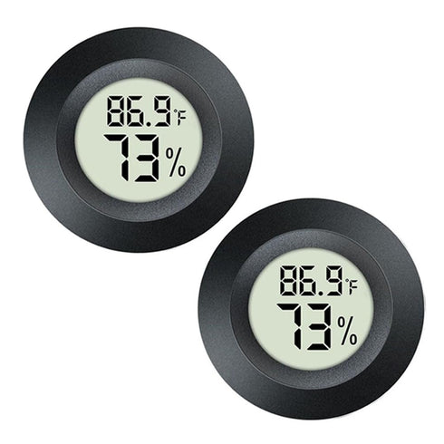 2 Pack Mini Digital Hygrometer Thermometer Gauge, Indoor Outdoor Temperature Humidity Meter for Greenhouse Humidors Incubators Reptile Terrarium J...